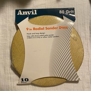 Anvil 80 Grit 9” Inch Radial Sander Discs 10-Pack